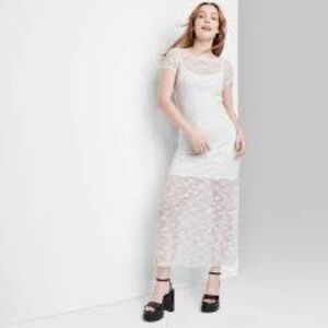 401 - Wild Fable NWT White Maxi Sheath Dress, Size Medium